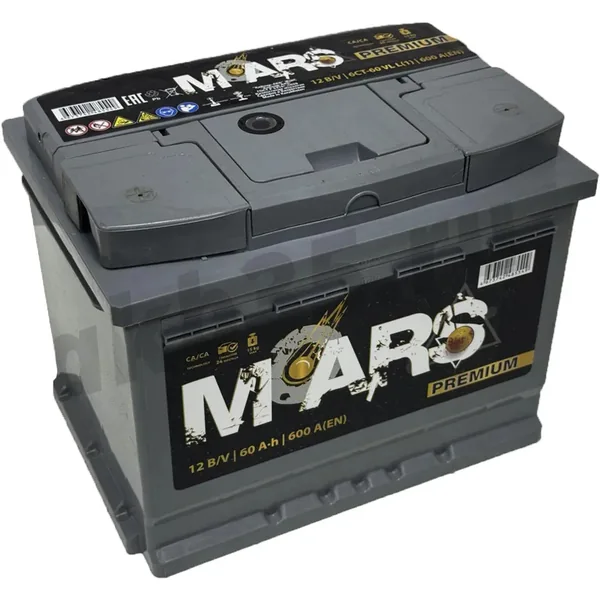 Аккумулятор MARS Premium 60 Ач 600 А (EN), прямая полярность, LN2
