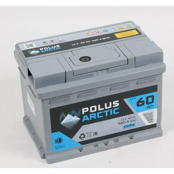 Аккумулятор POLUS Arctic 60 Ач 560 А (EN), прямая полярность, LN2