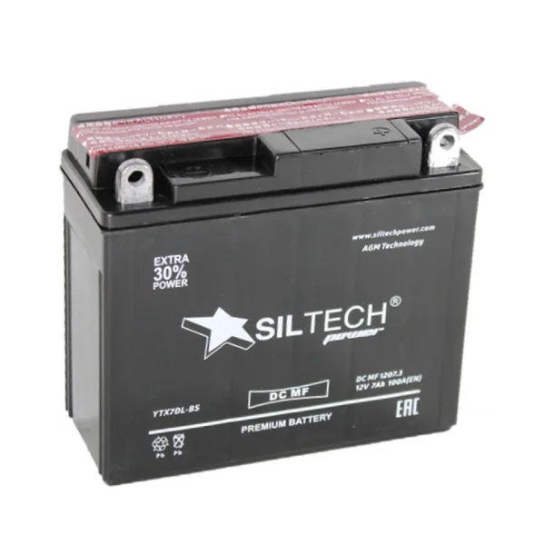 Аккумулятор SILTECH 7 Ач 100 А (EN), обратная полярность, YTX7L
