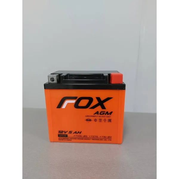 Аккумулятор FOX 5 Ач 65 А (EN), прямая полярность, 113x70x105