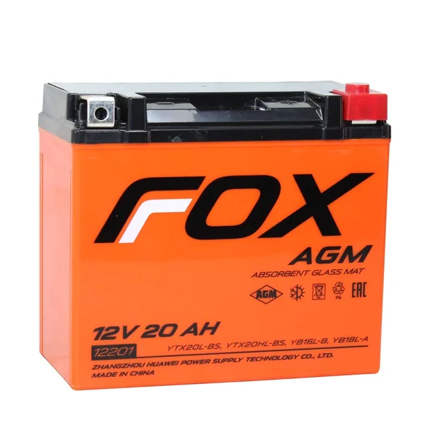 Аккумулятор FOX YTX20L-BS 20 Ач, обратная полярность, 175x175x190