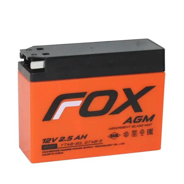 Аккумулятор FOX GT4B-5 2.5 Ач, 114x39x87