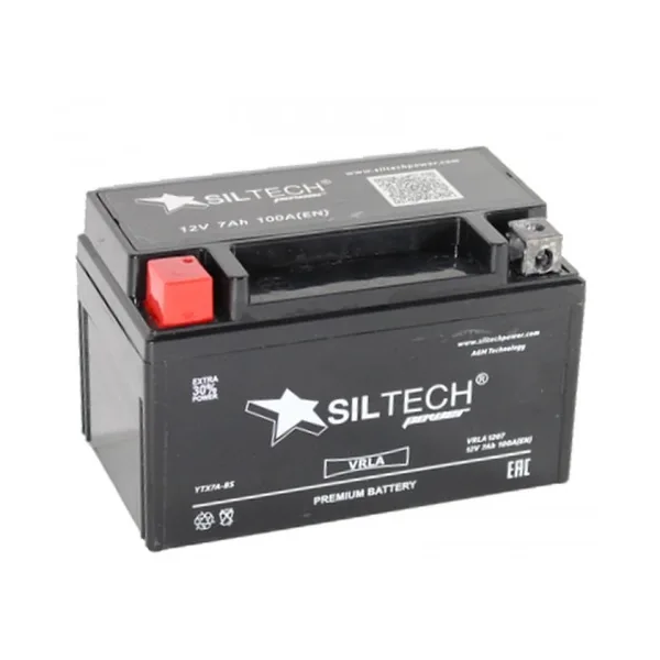 Аккумулятор SILTECH 7 Ач 110 А, прямая полярность, YTX7A