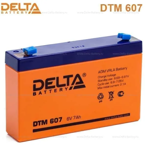 Аккумулятор DELTA 7 Ач, 151x34x100