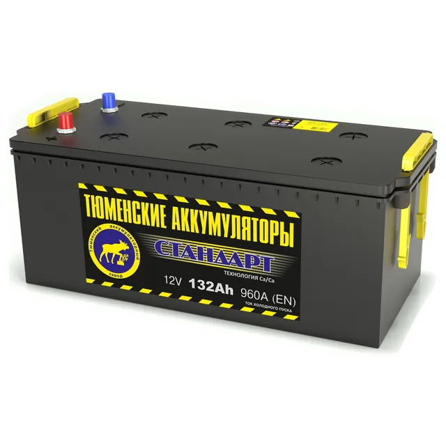 Аккумулятор ТЮМЕНСКИЕ АККУМУЛЯТОРЫ Стандарт 132 Ач 960 А (EN), прямая полярность, 6ST-140