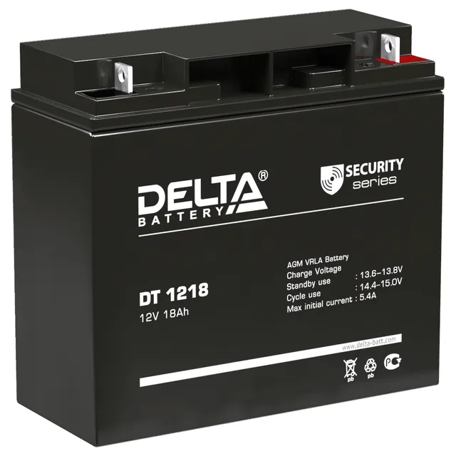 Аккумулятор DELTA DT 18 Ач, 182x77x166