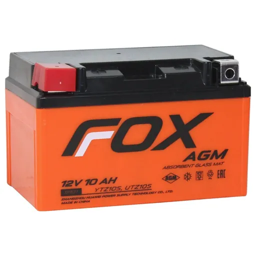 Аккумулятор FOX YTZ10S 10 Ач, прямая полярность, 151x65x94