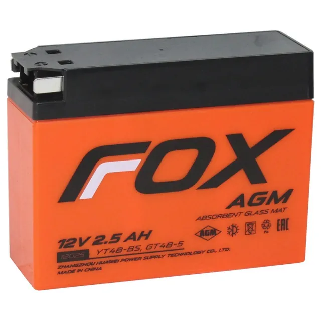 Аккумулятор FOX GT4B-5 2.5 Ач, 114x39x87