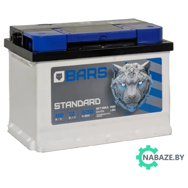 Аккумулятор BARS Standart 60 Ач 530 А (EN), обратная полярность, LBN2