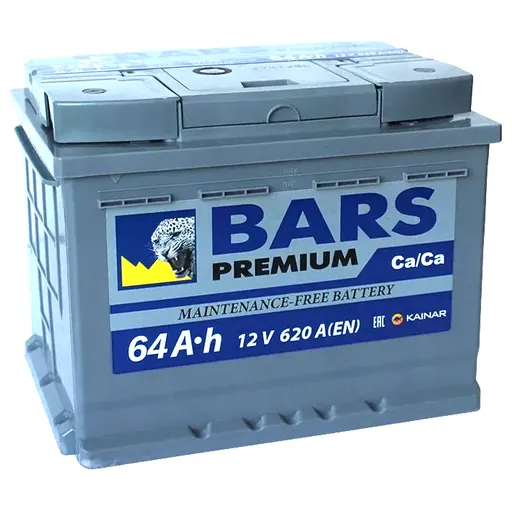 Аккумулятор BARS Premium 64 Ач 620 А (EN), обратная полярность, LN2