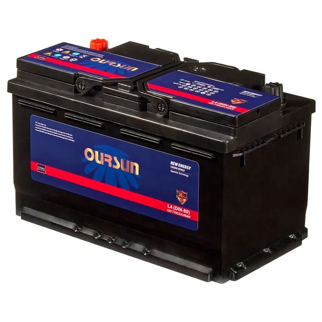 Аккумулятор OURSUN DIN 80 Ач 710 А (EN), обратная полярность, LN4