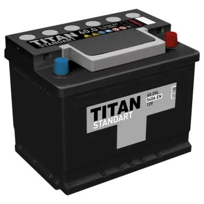 Аккумулятор TITAN Standart 60 Ач 550 А (EN), обратная полярность, LN2