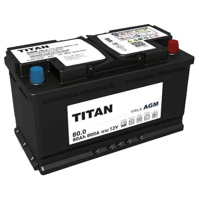 Аккумулятор TITAN AGM 80 Ач 800 А (EN), обратная полярность, LN4