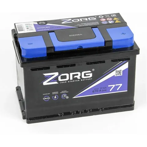 Аккумулятор ZORG 77 Ач 670 А (EN), прямая полярность, LN3