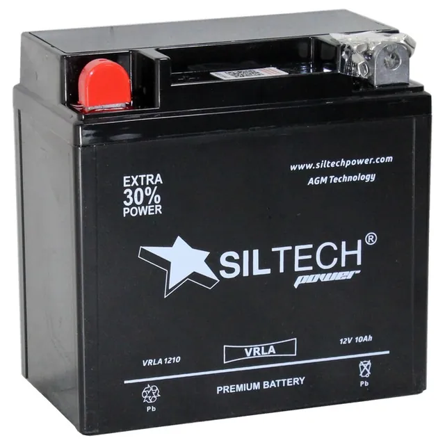 Аккумулятор SILTECH 10 Ач 140 А (EN), прямая полярность, 12N9-4B-1