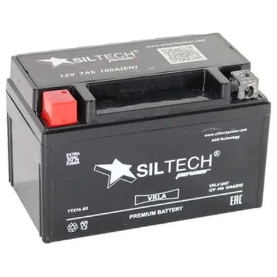 Аккумулятор SILTECH 7 Ач 110 А, прямая полярность, YTX7A