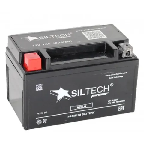 Аккумулятор SILTECH 7 Ач 110 А, прямая полярность, YTX7A
